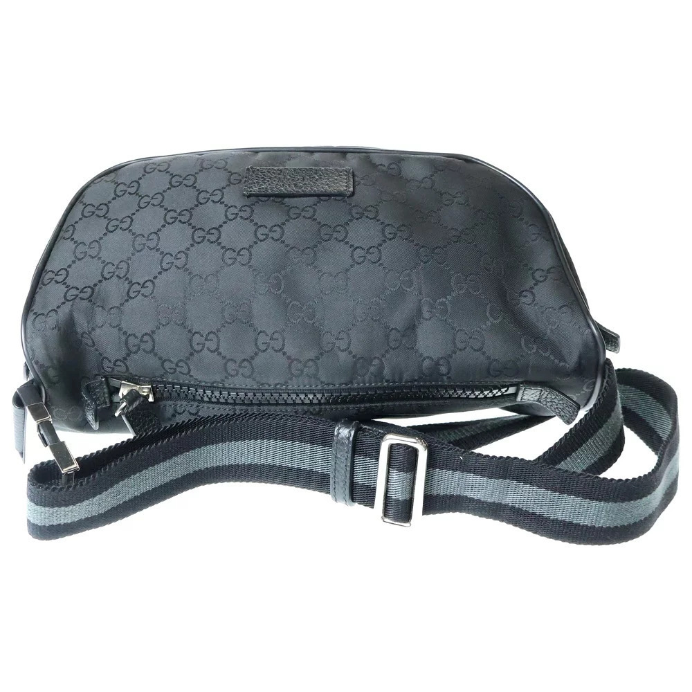 Gucci Black Crossbody Bum Canvas Bag GG Waist Body Shoulder Belt